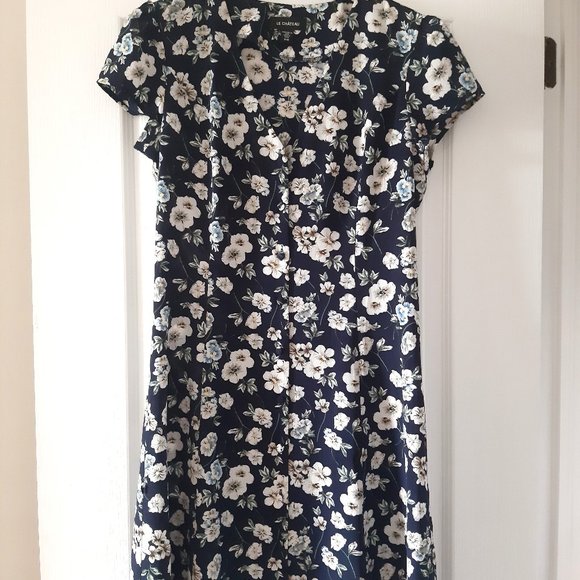 Le Chateau Floral Printed Crepe De Chine Tunic Dress - Picture 6 of 13